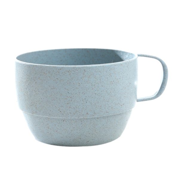 Tasse à café biodégradable de tasse de petit déjeuner de tasse de café de lait de paille de blé environnementale avec la poignée Simple Simple de ruban