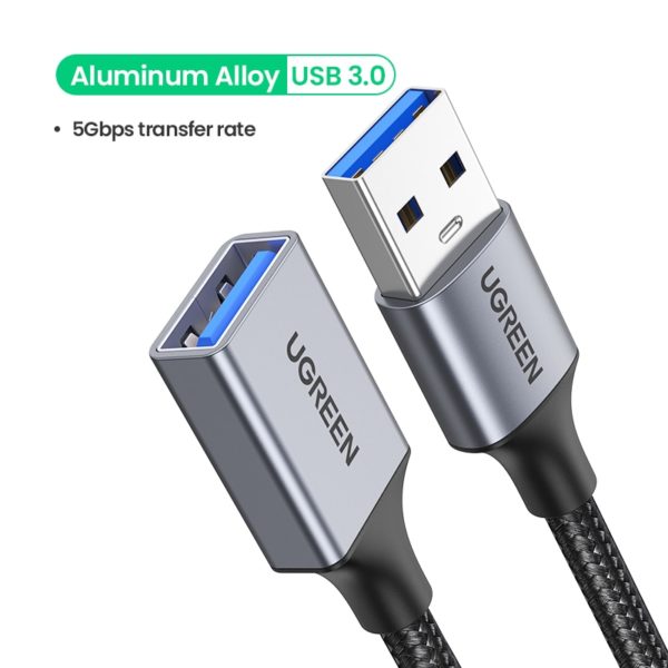 Ugreen USB Extension Cable USB 3.0 Cable for Smart TV PS4 Xbox One SSD USB3.0 2.0 to Extender Data Cord Mini USB Extension Cable