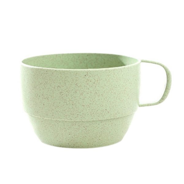 Tasse à café biodégradable de tasse de petit déjeuner de tasse de café de lait de paille de blé environnementale avec la poignée Simple Simple de ruban